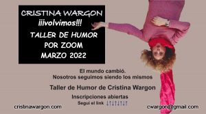Taller de Humor por Zoom Cristina Wargon 2022